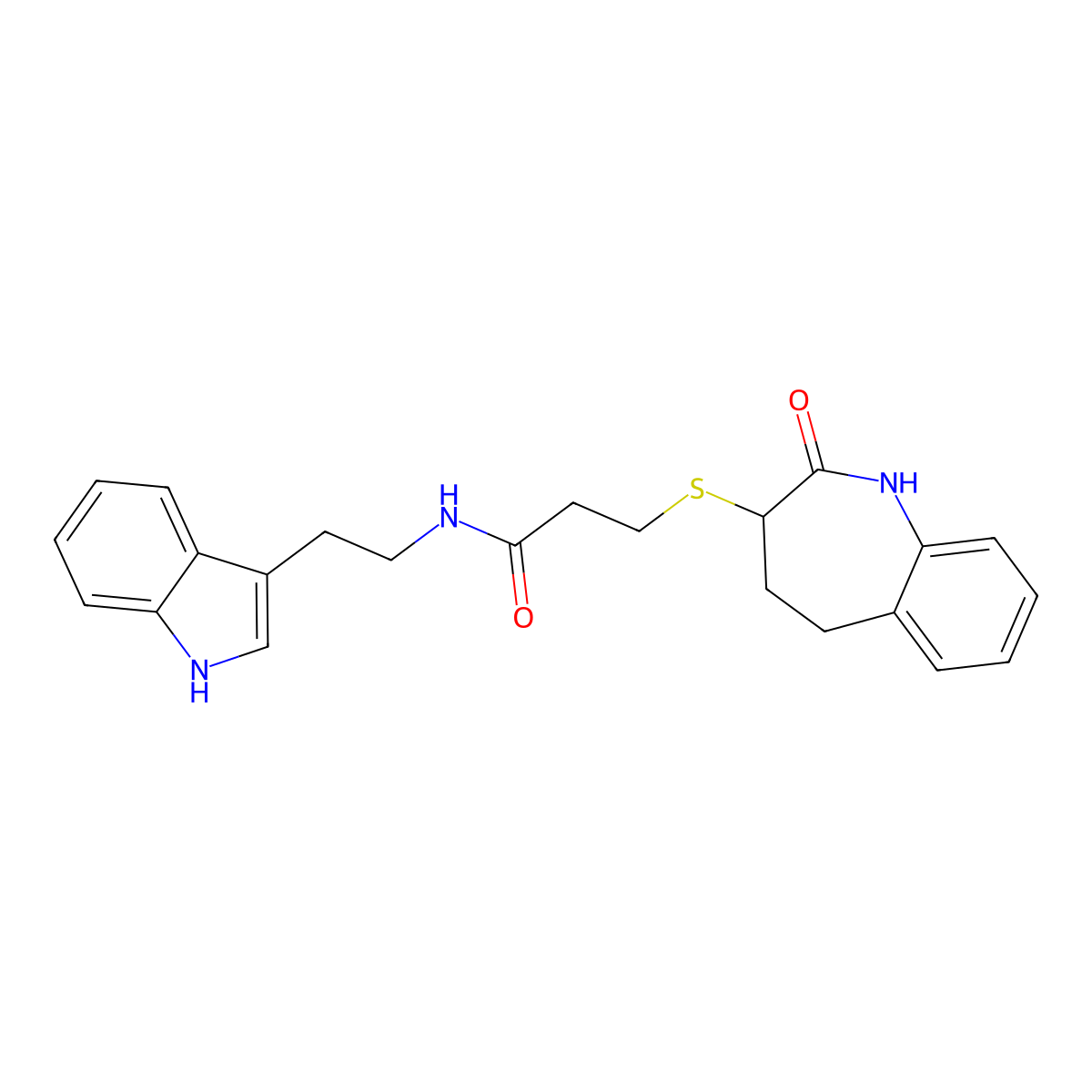3-[(2-hydroxy-4,5-dihydro-3H-1-benzazepin-3-yl)sulfanyl]-N-[2-(1H-indol-3-yl)ethyl]propanamide molecular structure, CAS 1010934-75-4