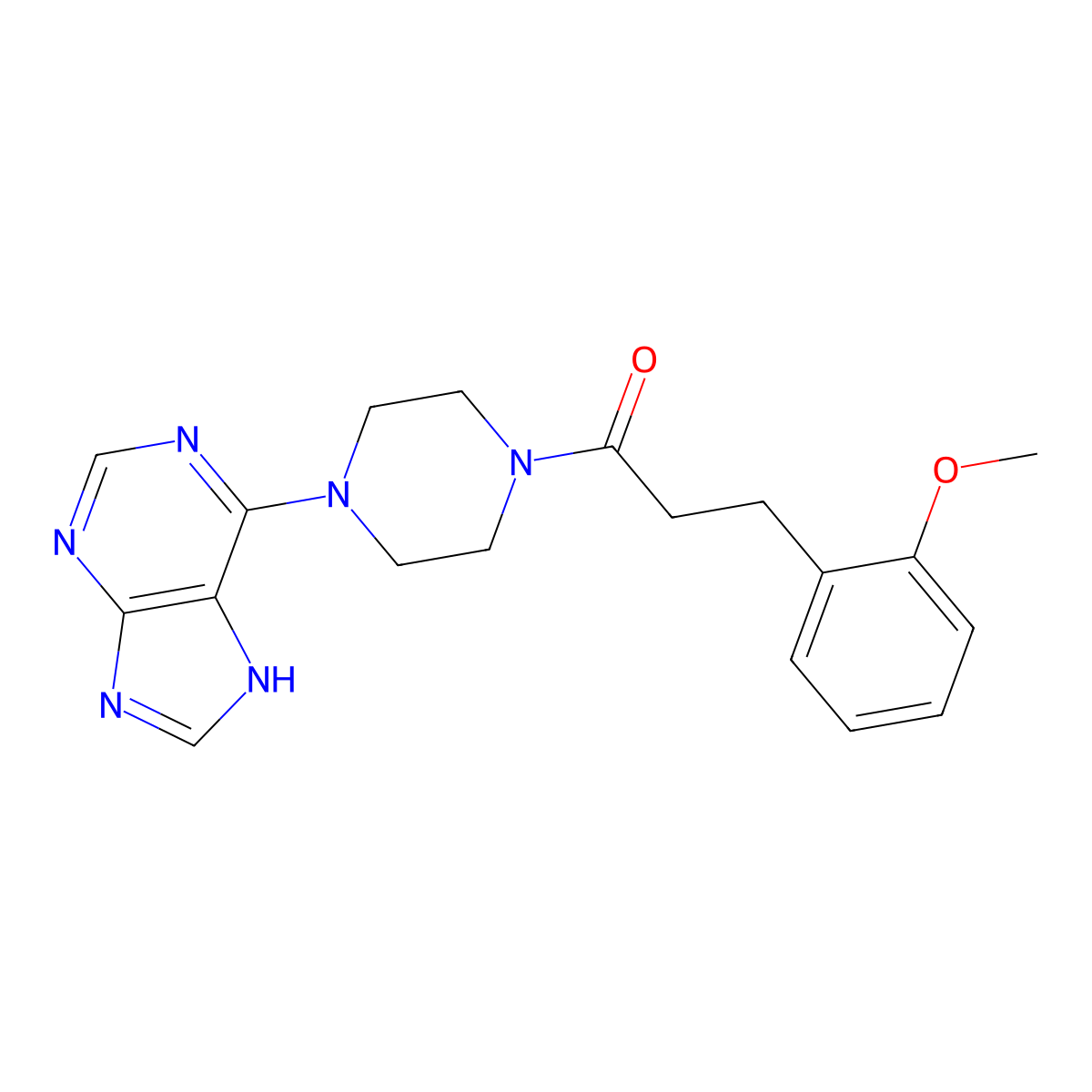 3-(2-methoxyphenyl)-1-[4-(9H-purin-6-yl)piperazino]-1-propanone molecular structure, CAS 1010934-89-0
