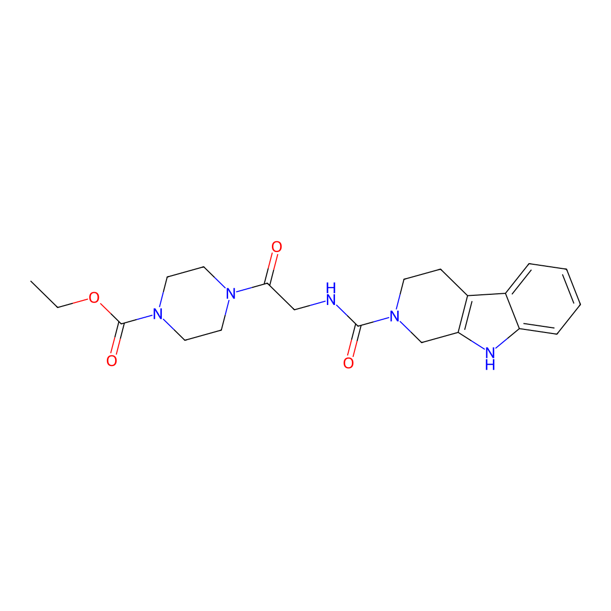 ethyl 4-[N-(1,3,4,9-tetrahydro-2H-beta-carbolin-2-ylcarbonyl)glycyl]piperazine-1-carboxylate molecular structure, CAS 1010935-07-5