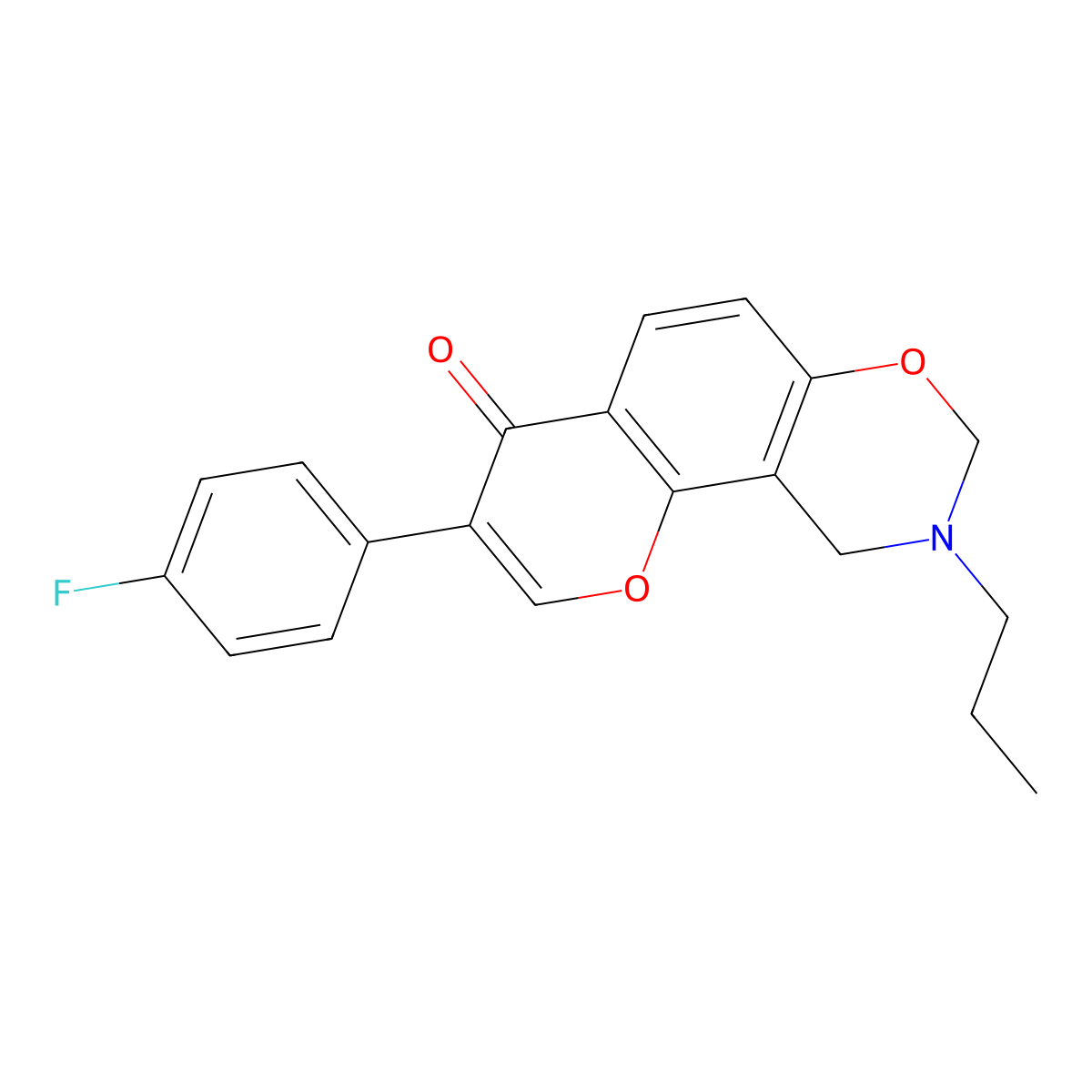 3-(4-fluorophenyl)-9-propyl-9,10-dihydrochromeno[8,7-e][1,3]oxazin-4(8H)-one molecular structure, CAS 1010935-15-5