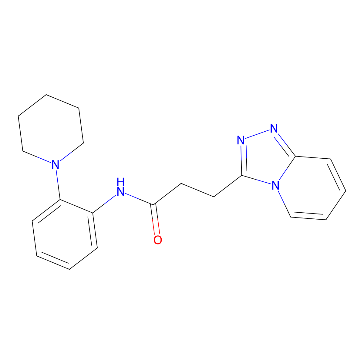 N-[2-(piperidin-1-yl)phenyl]-3-([1,2,4]triazolo[4,3-a]pyridin-3-yl)propanamide molecular structure, CAS 1010935-44-0
