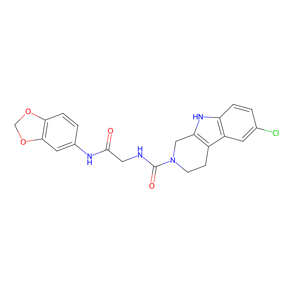N-[2-(1,3-benzodioxol-5-ylamino)-2-oxoethyl]-6-chloro-1,3,4,9-tetrahydro-2H-beta-carboline-2-carboxamide molecular structure, CAS 1010935-51-9
