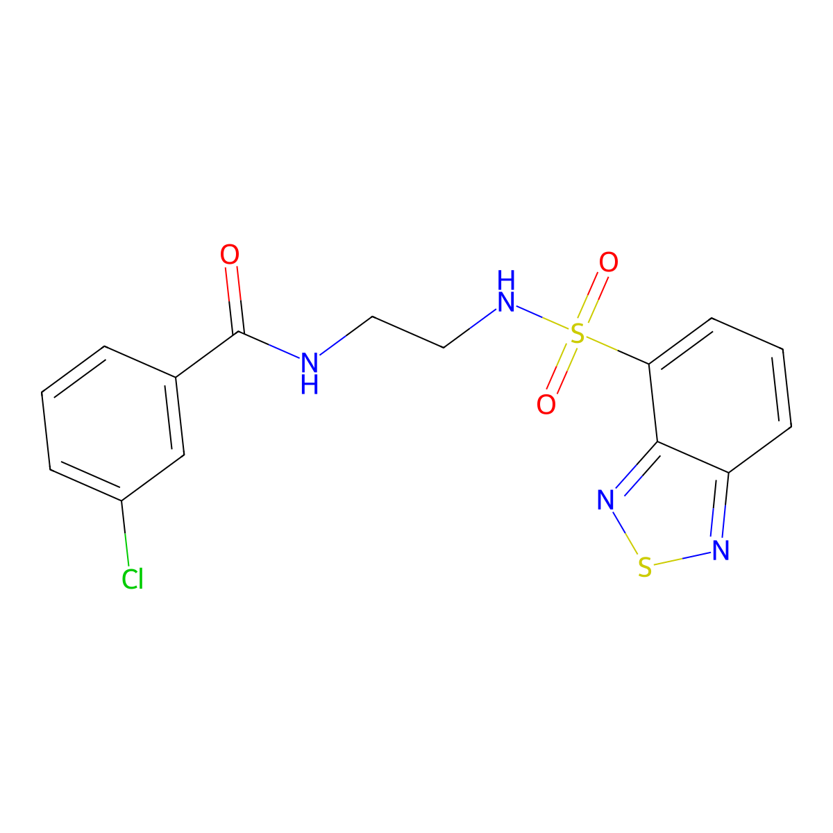 N-{2-[(2,1,3-benzothiadiazol-4-ylsulfonyl)amino]ethyl}-3-chlorobenzamide molecular structure, CAS 1010935-53-1