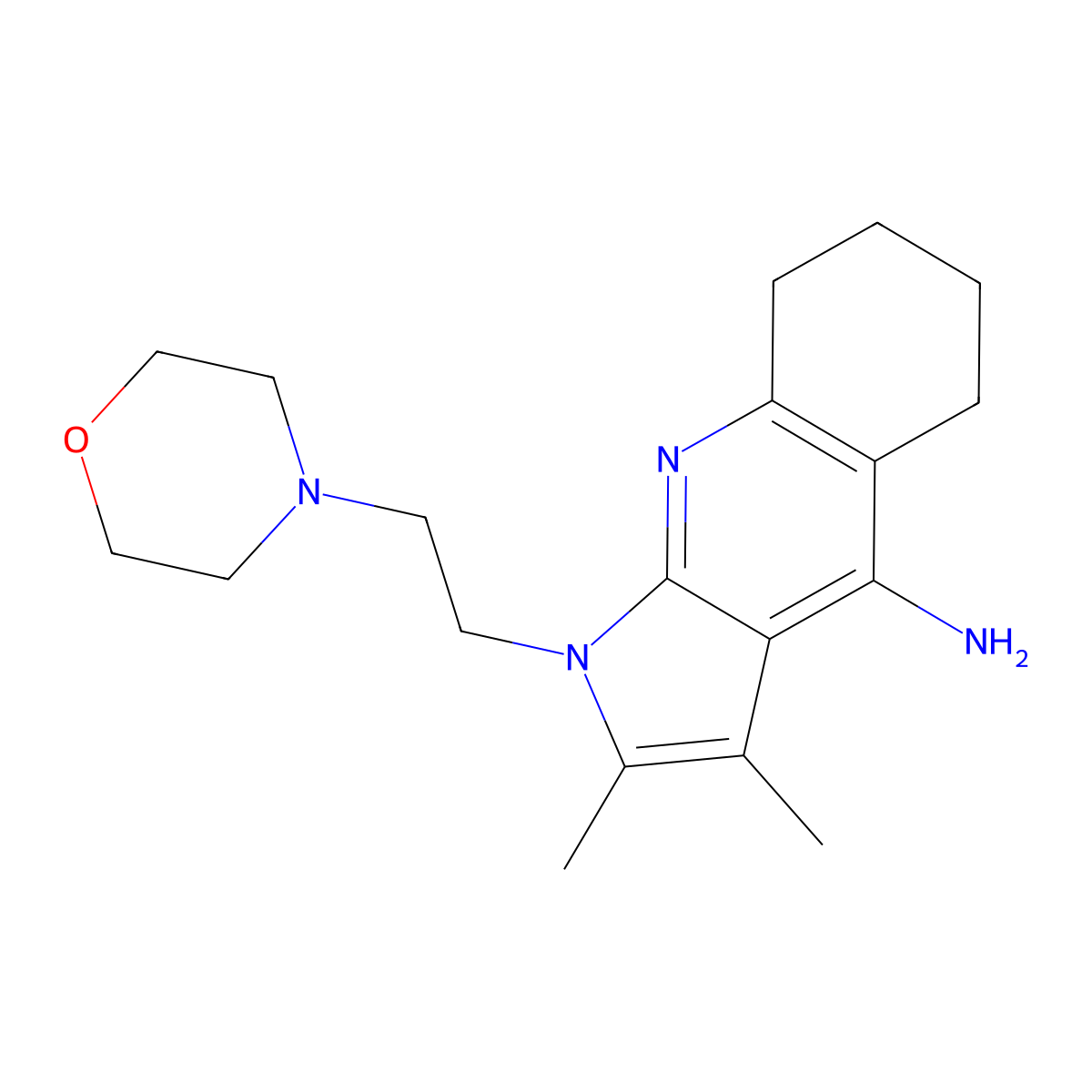 2,3-dimethyl-1-[2-(morpholin-4-yl)ethyl]-5,6,7,8-tetrahydro-1H-pyrrolo[2,3-b]quinolin-4-amine molecular structure, CAS 1010935-70-2