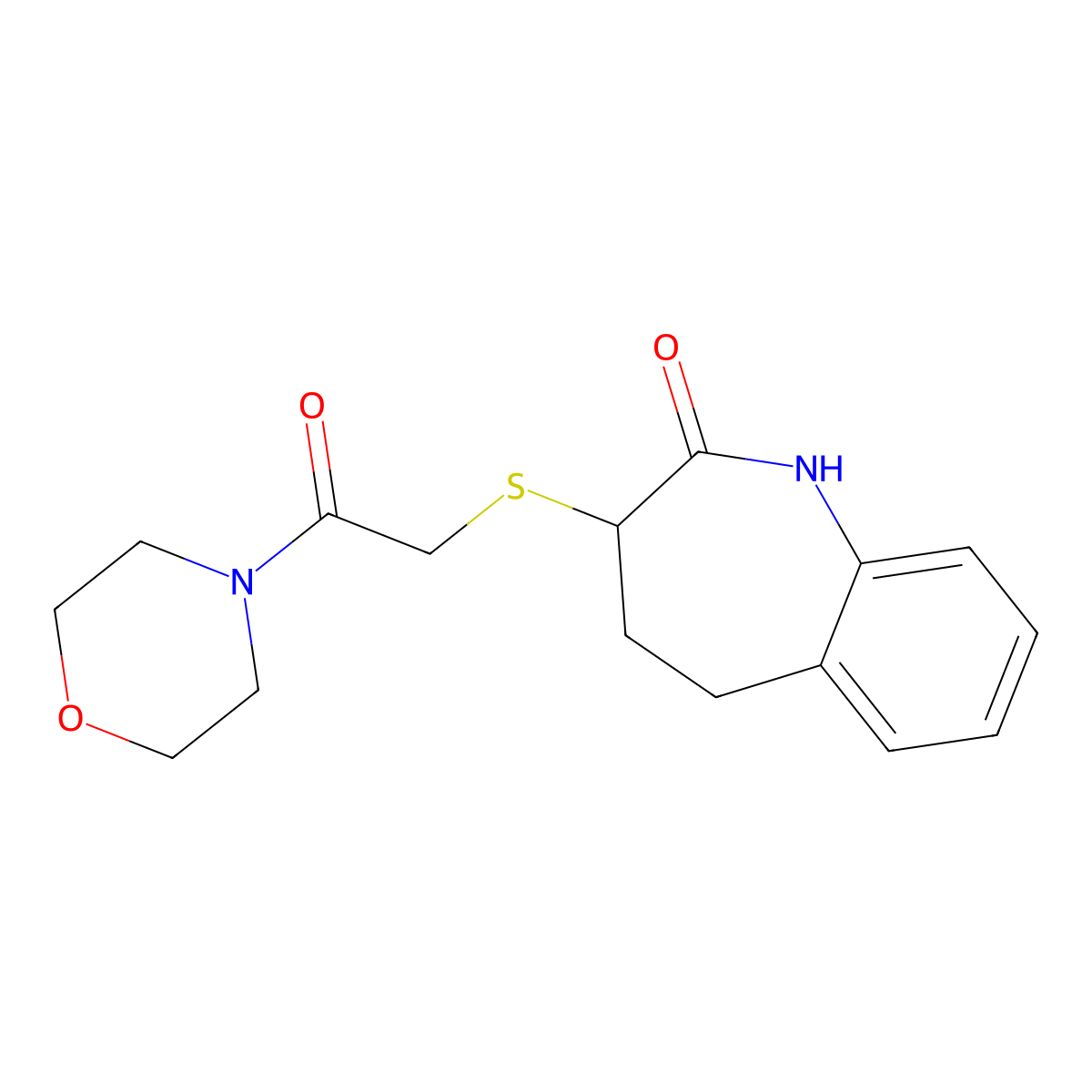 2-[(2-hydroxy-4,5-dihydro-3H-1-benzazepin-3-yl)sulfanyl]-1-(morpholin-4-yl)ethanone molecular structure, CAS 1010936-17-0
