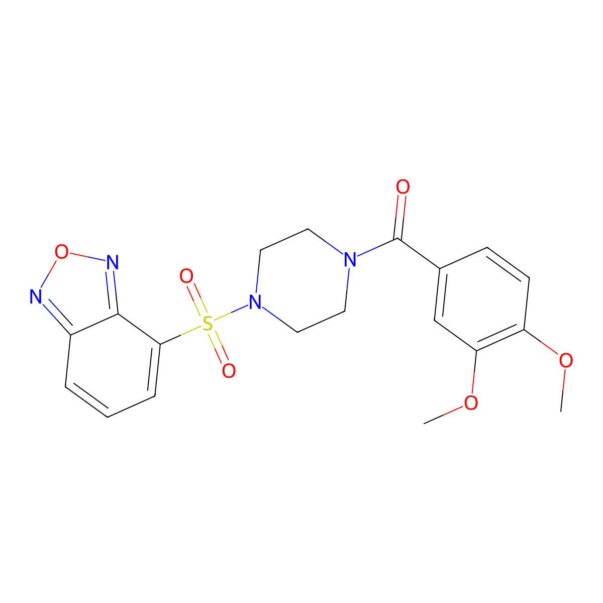 [4-(2,1,3-Benzoxadiazol-4-ylsulfonyl)piperazin-1-yl](3,4-dimethoxyphenyl)methanone molecular structure, CAS 1010936-22-7