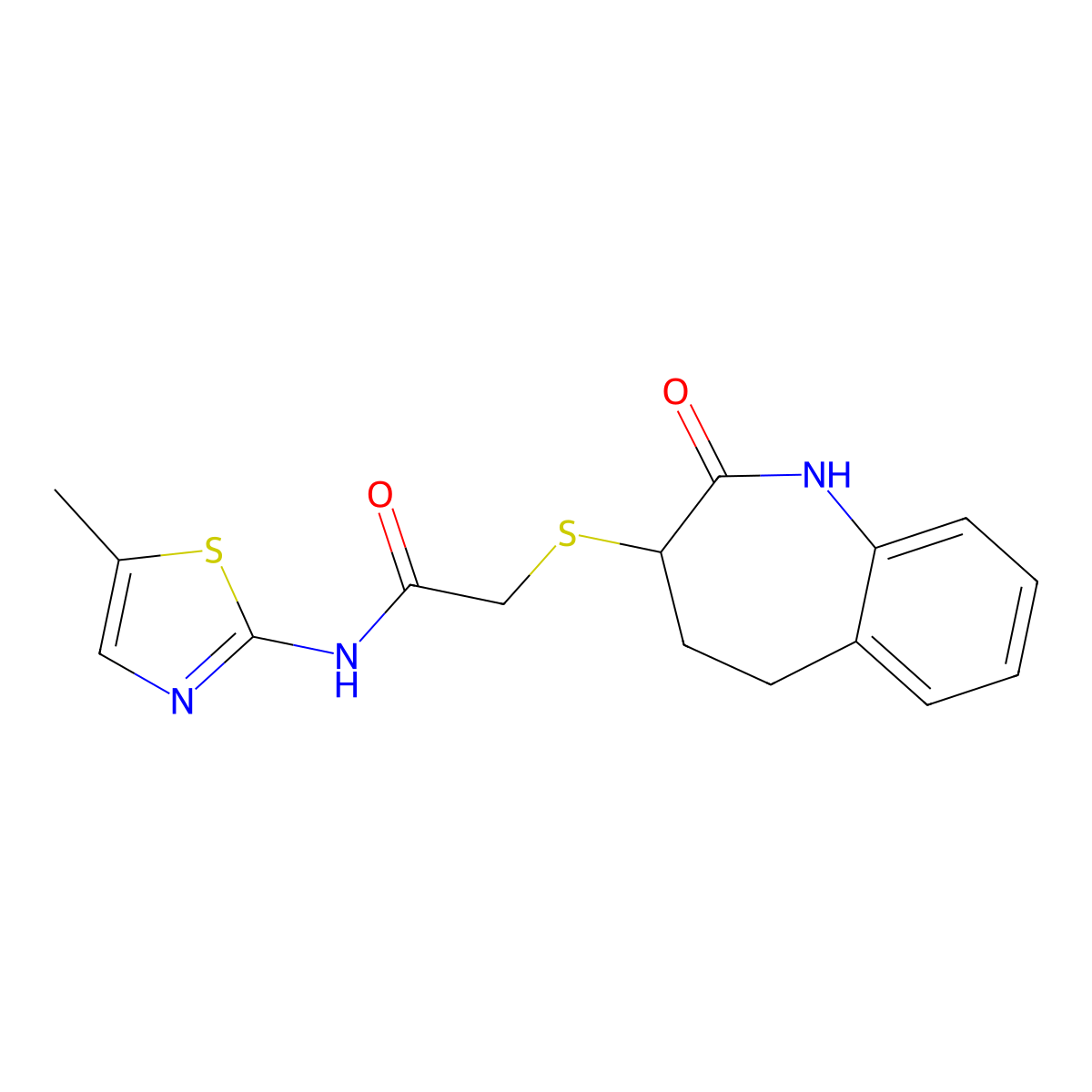2-[(2-hydroxy-4,5-dihydro-3H-1-benzazepin-3-yl)sulfanyl]-N-(5-methyl-1,3-thiazol-2-yl)acetamide molecular structure, CAS 1010936-67-0