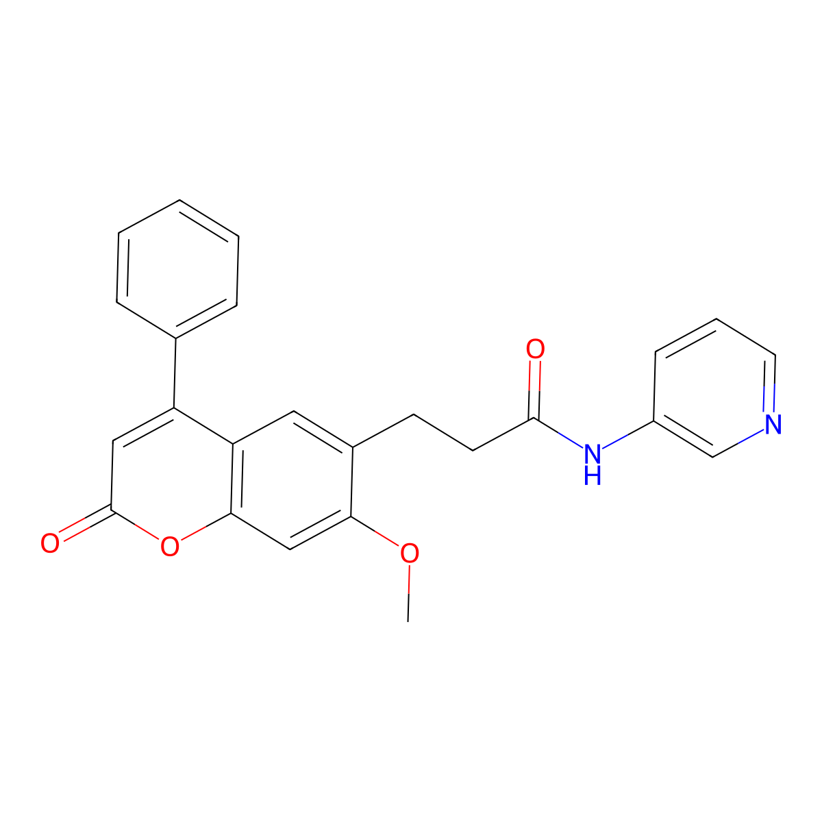 3-(7-methoxy-2-oxo-4-phenyl-2H-chromen-6-yl)-N-(pyridin-3-yl)propanamide molecular structure, CAS 1010937-14-0