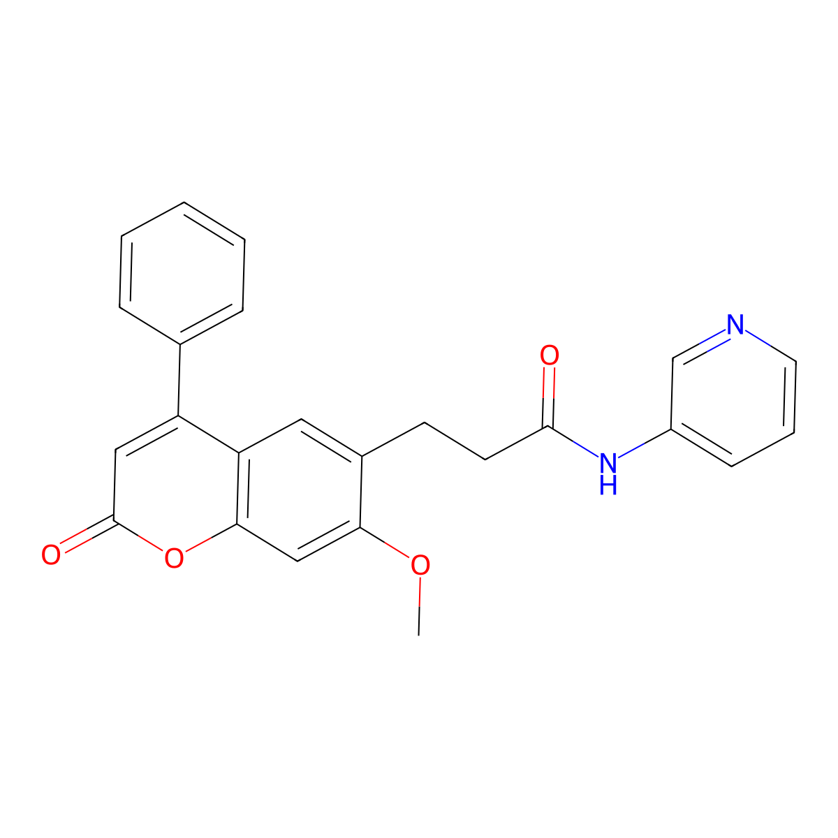 3-(7-methoxy-2-oxo-4-phenyl-2H-chromen-6-yl)-N-(pyridin-3-yl)propanamide molecular structure, CAS 1010937-14-0