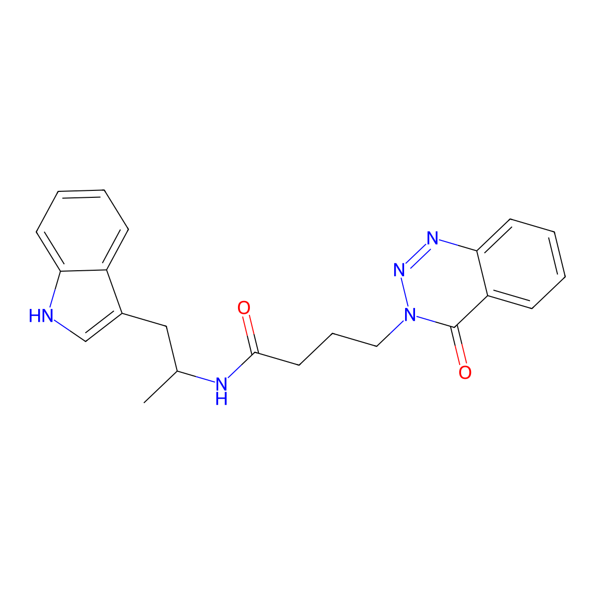 N-[1-(1H-indol-3-yl)propan-2-yl]-4-(4-oxo-1,2,3-benzotriazin-3(4H)-yl)butanamide molecular structure, CAS 1010937-18-4