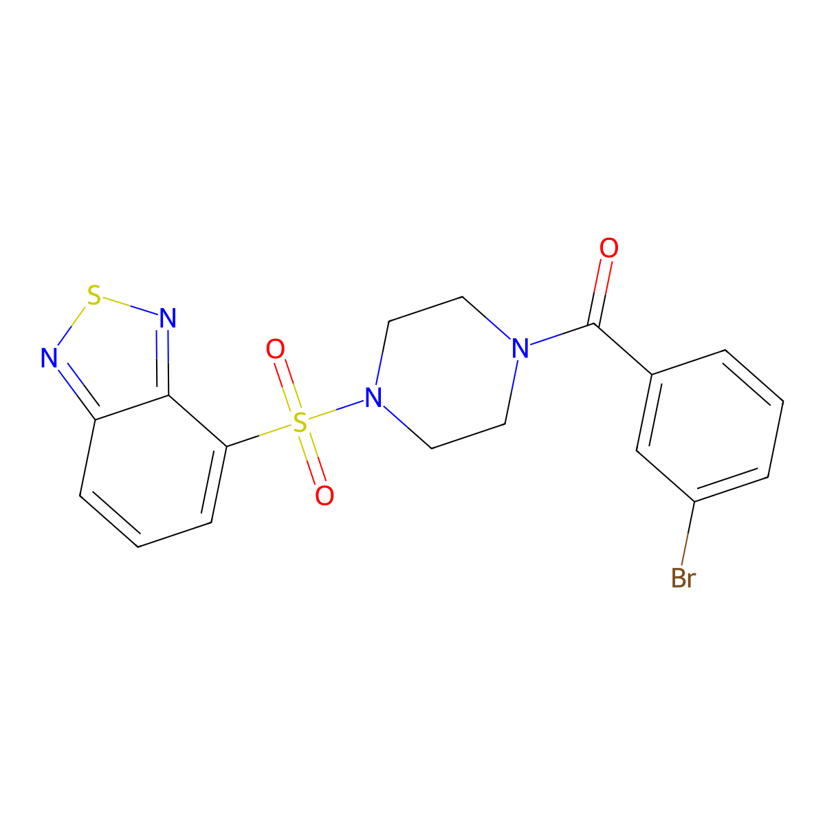 [4-(2,1,3-Benzothiadiazol-4-ylsulfonyl)piperazin-1-yl](3-bromophenyl)methanone molecular structure, CAS 1010937-20-8