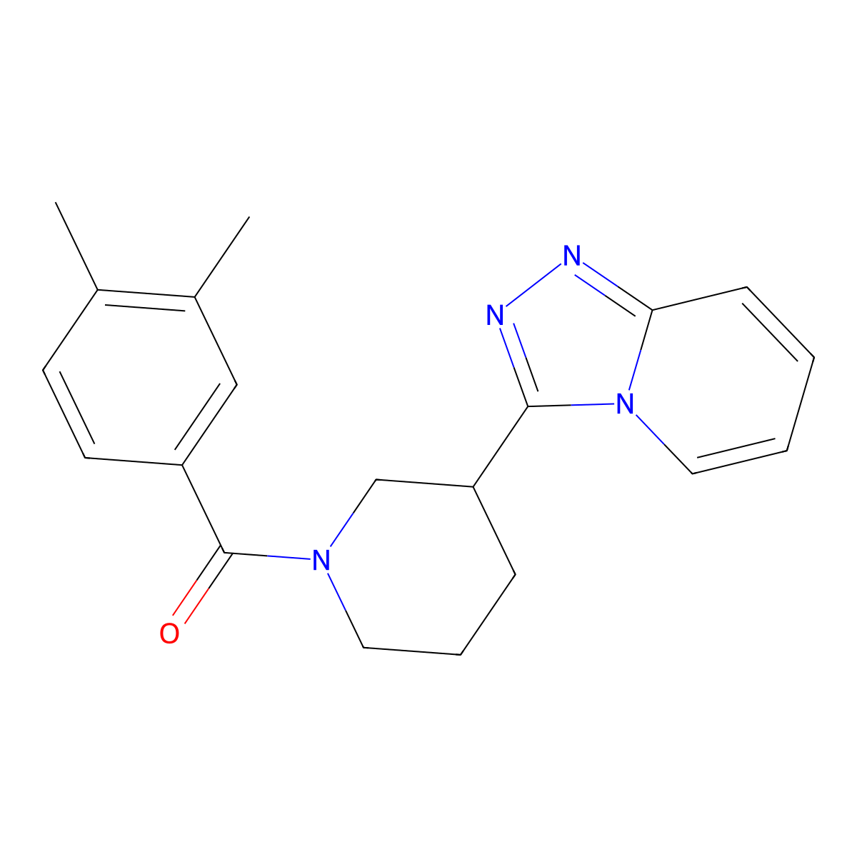 1-(3,4-Dimethylbenzoyl)-3-{[1,2,4]triazolo[4,3-a]pyridin-3-yl}piperidine molecular structure, CAS 1010937-82-2