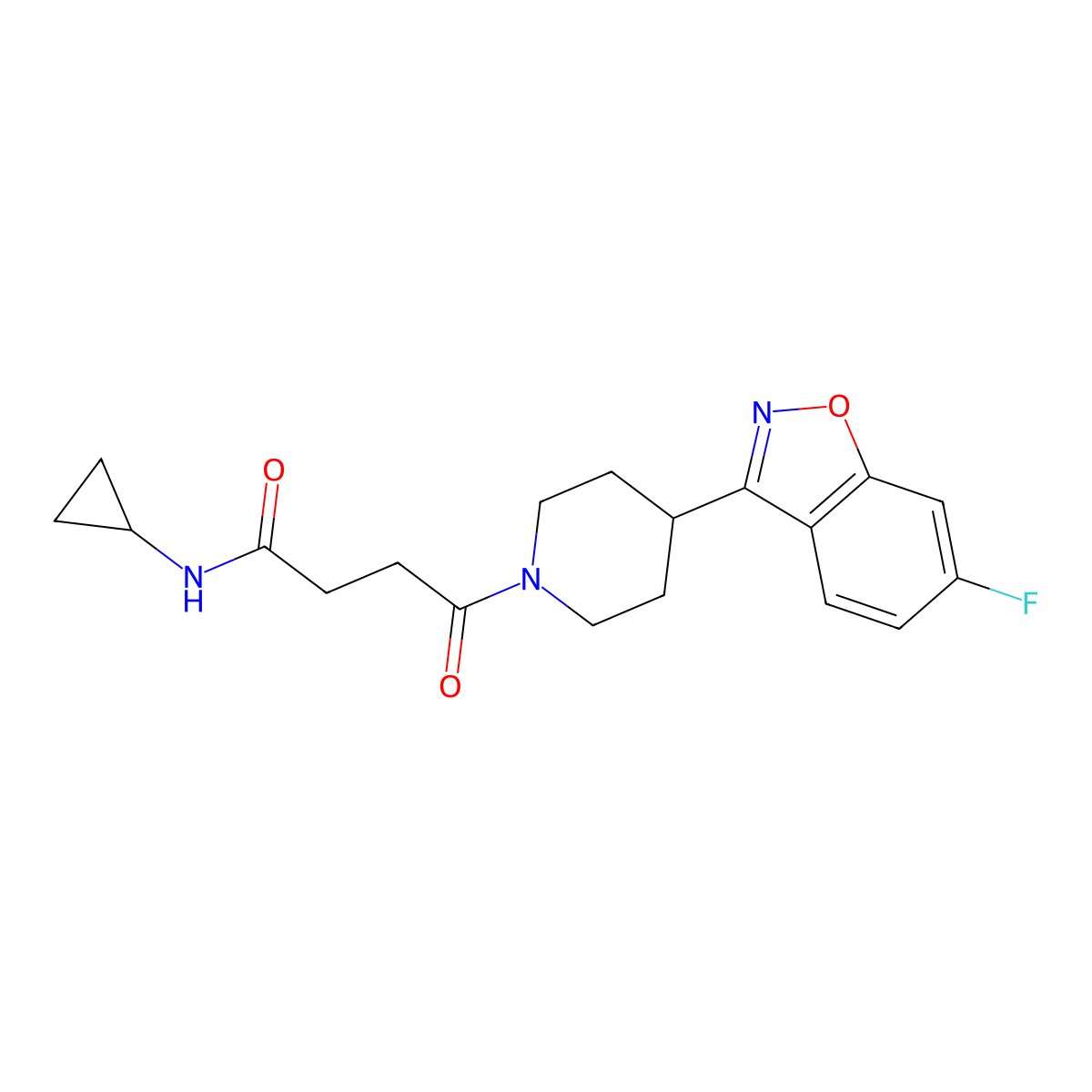 N-cyclopropyl-4-[4-(6-fluoro-1,2-benzoxazol-3-yl)piperidin-1-yl]-4-oxobutanamide molecular structure, CAS 1010938-30-3