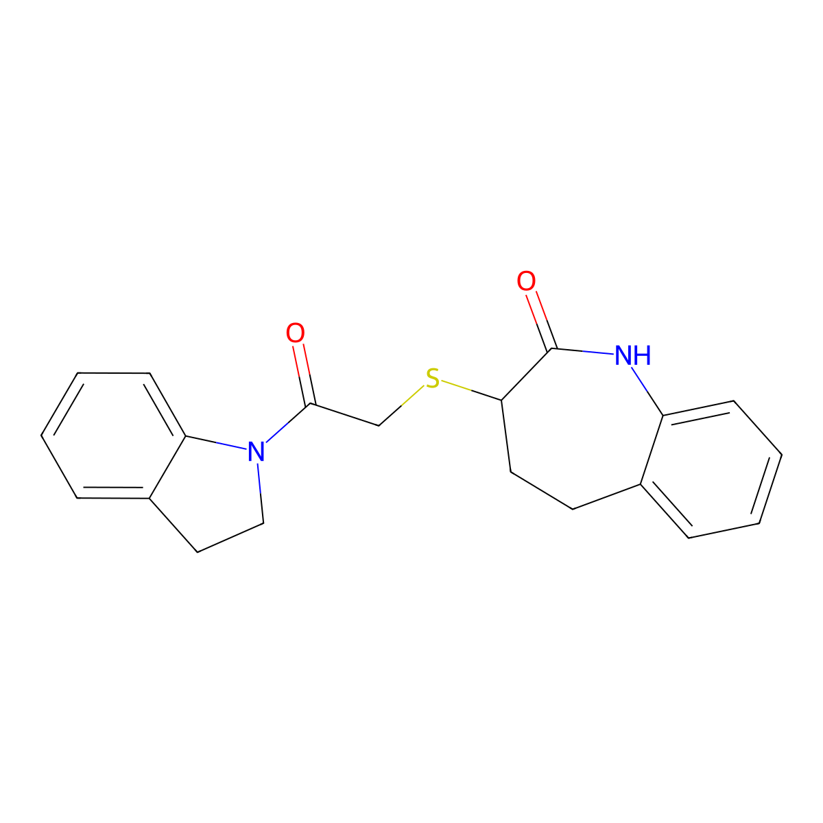 1-(2,3-dihydro-1H-indol-1-yl)-2-[(2-hydroxy-4,5-dihydro-3H-1-benzazepin-3-yl)sulfanyl]ethanone molecular structure, CAS 1010938-53-0