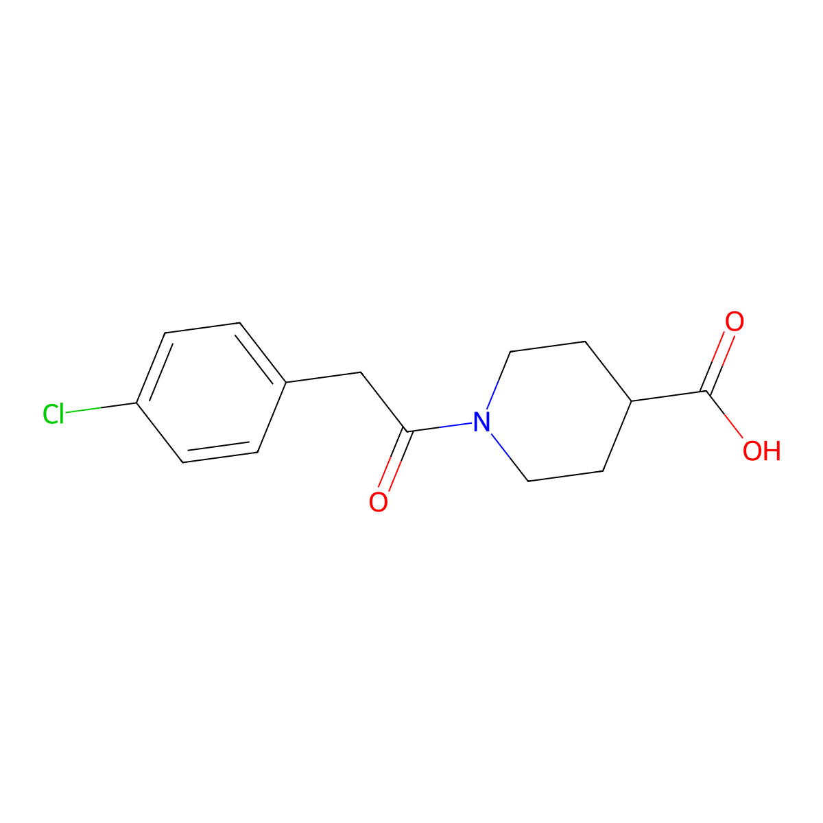 1-[2-(4-Chlorophenyl)acetyl]piperidine-4-carboxylic acid molecular structure, CAS 1010938-67-6