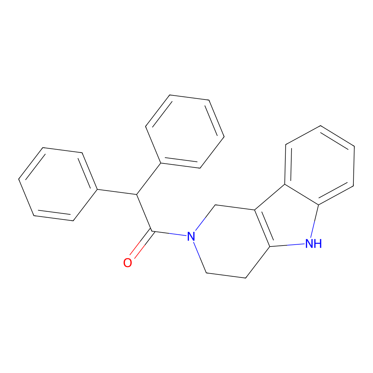 2,2-diphenyl-1-(1,3,4,5-tetrahydro-2H-pyrido[4,3-b]indol-2-yl)ethanone molecular structure, CAS 1010938-94-9