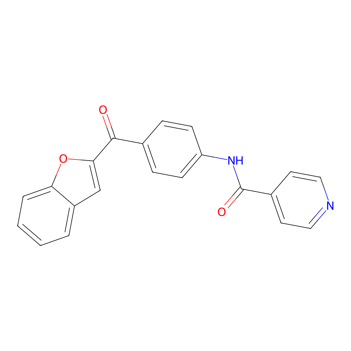 N-[4-(1-benzofuran-2-ylcarbonyl)phenyl]pyridine-4-carboxamide molecular structure, CAS 1010939-14-6
