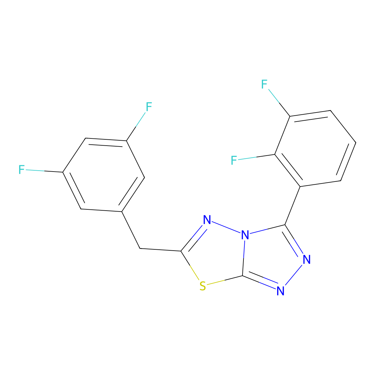 6-(3,5-Difluorobenzyl)-3-(2,3-difluorophenyl)[1,2,4]triazolo[3,4-b][1,3,4]thiadiazole molecular structure, CAS 1010939-22-6