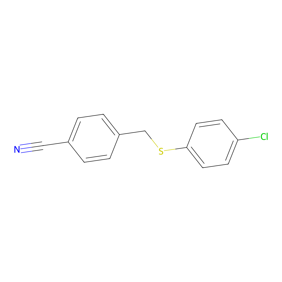 4-{[(4-Chlorophenyl)thio]methyl}benzonitrile molecular structure, CAS 101094-80-8
