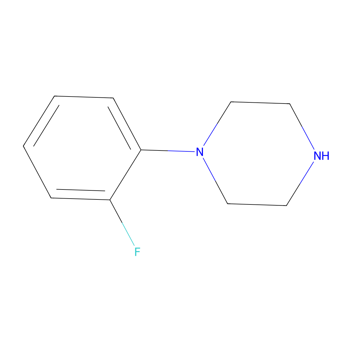 1-(2-Fluorophenyl)piperazine molecular structure, CAS 1011-15-0