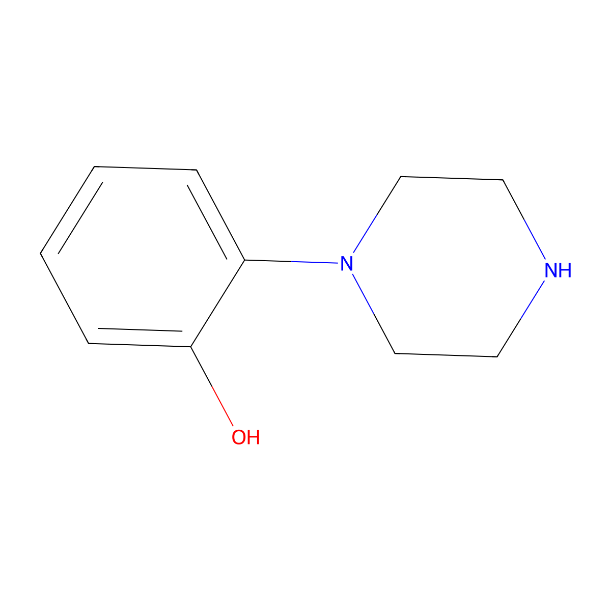 o-(1-Piperazinyl)phenol molecular structure, CAS 1011-17-2
