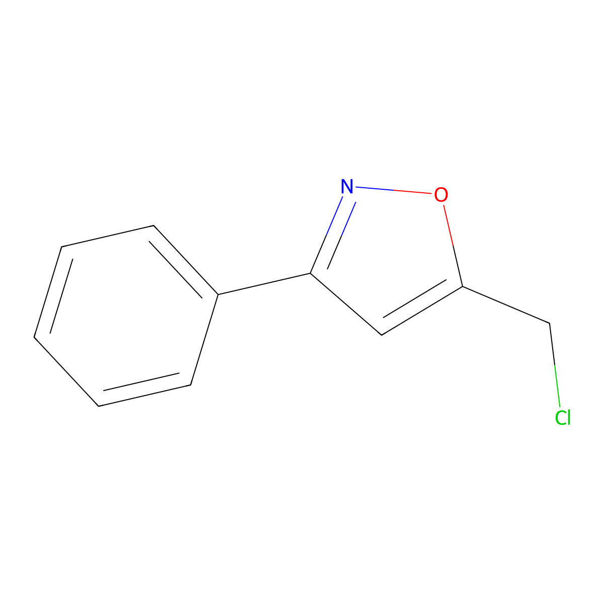 5-(Chloromethyl)-3-phenylisoxazole molecular structure, CAS 1011-37-6