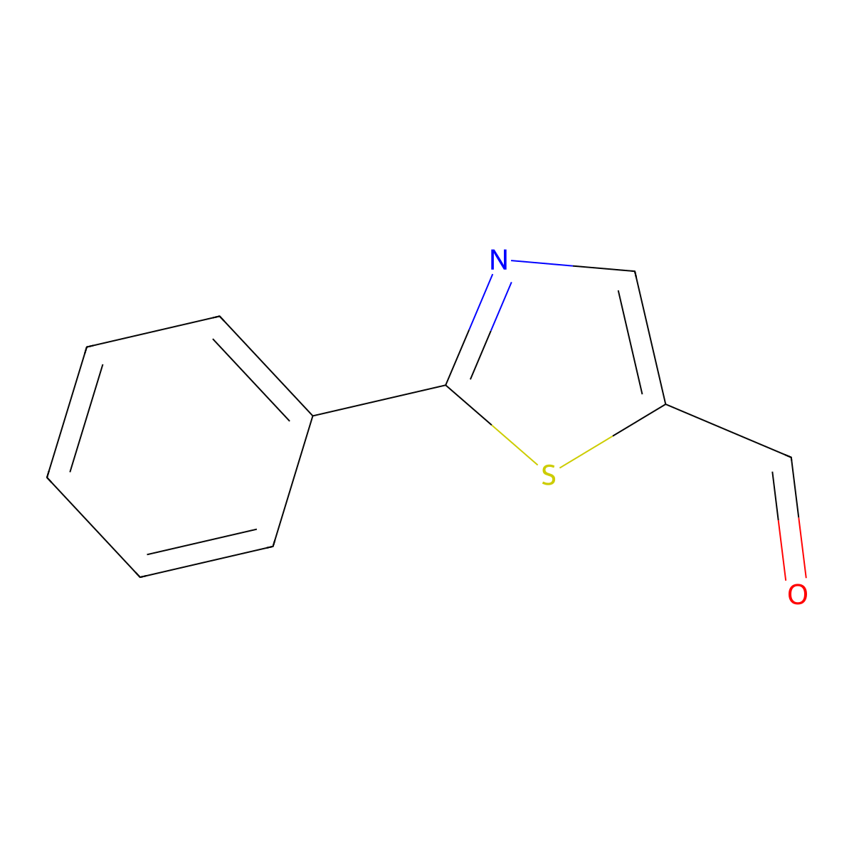 2-Phenyl-1,3-thiazole-5-carbaldehyde molecular structure, CAS 1011-40-1
