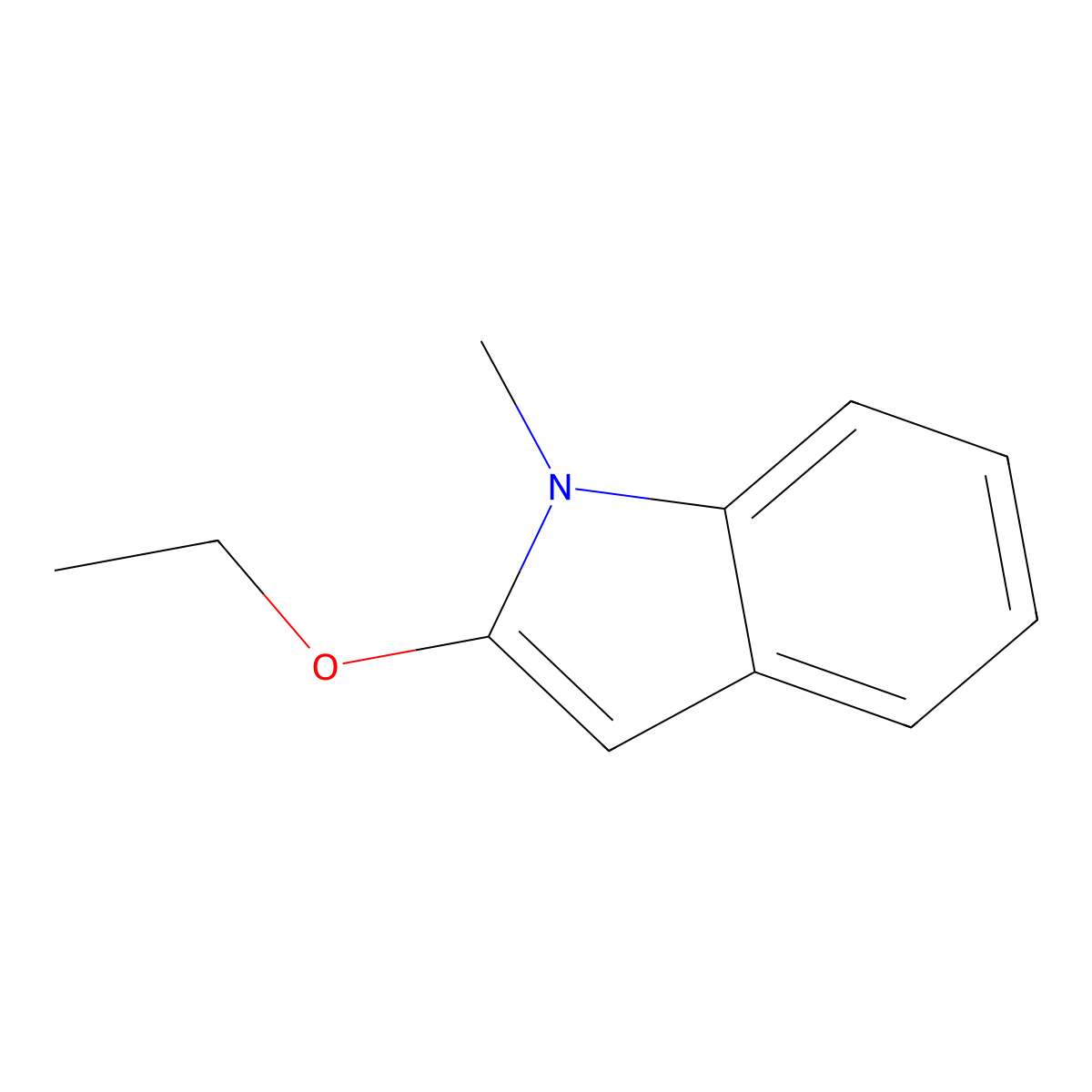 1H-Indole, 2-ethoxy-1-methyl- molecular structure, CAS 1011-49-0