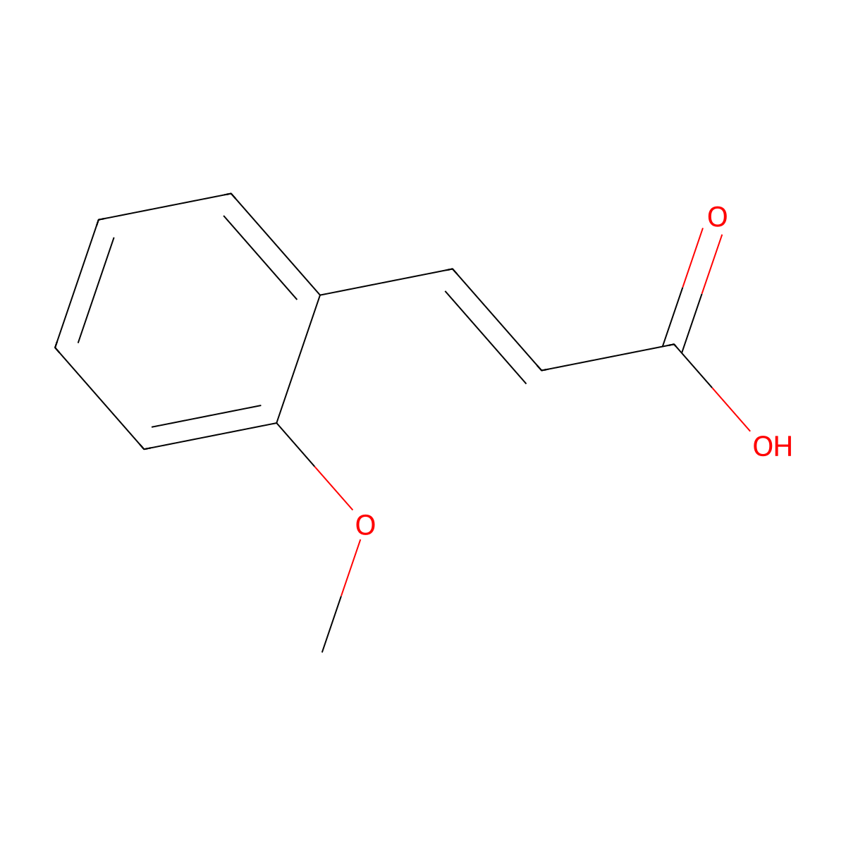 2-Methoxycinnamic acid molecular structure, CAS 1011-54-7