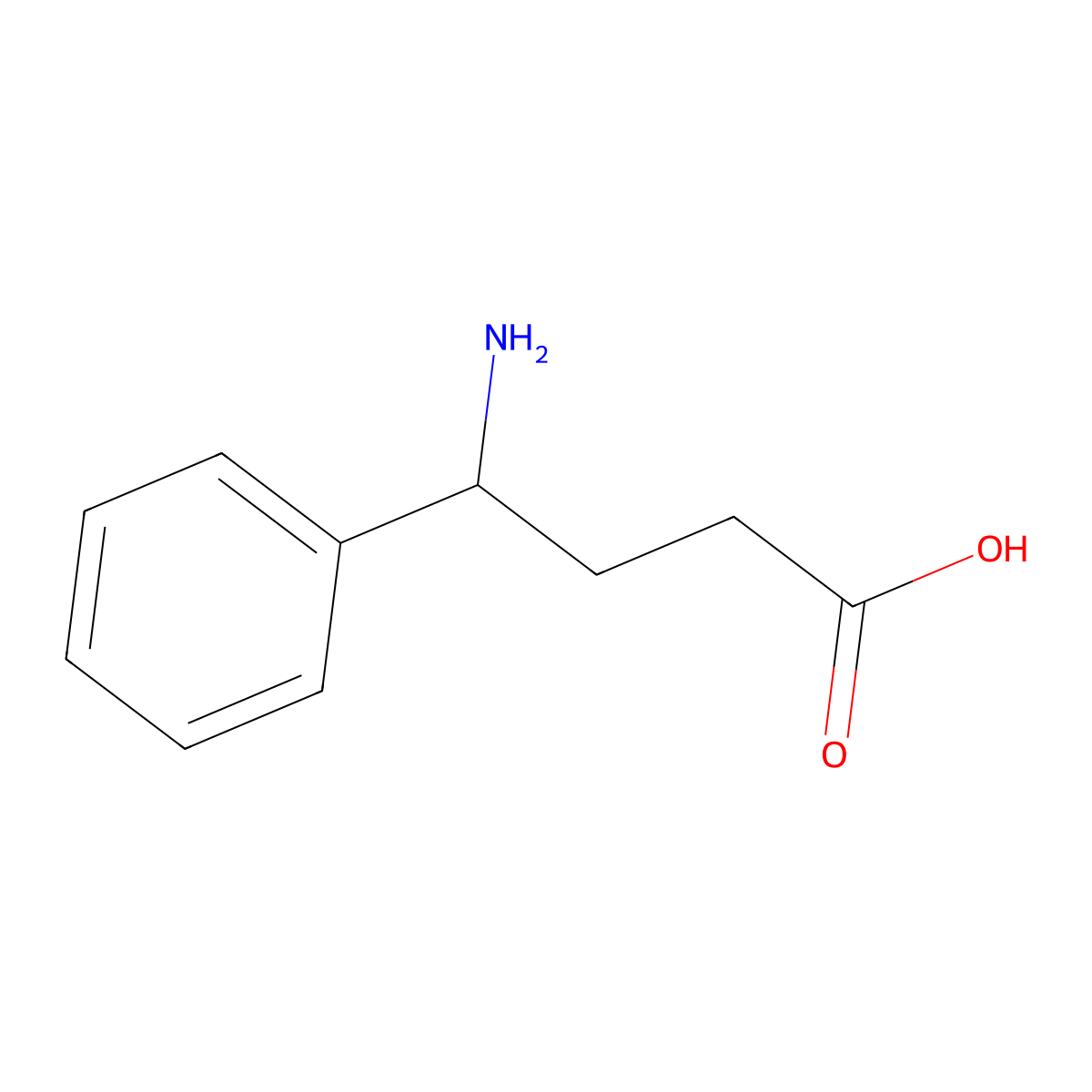 4-Amino-4-phenylbutanoic acid molecular structure, CAS 1011-60-5