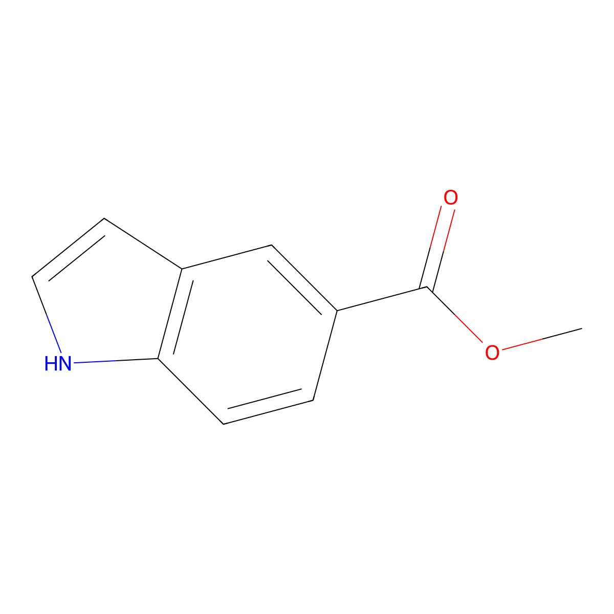 methyl 1H-indole-5-carboxylate molecular structure, CAS 1011-65-0