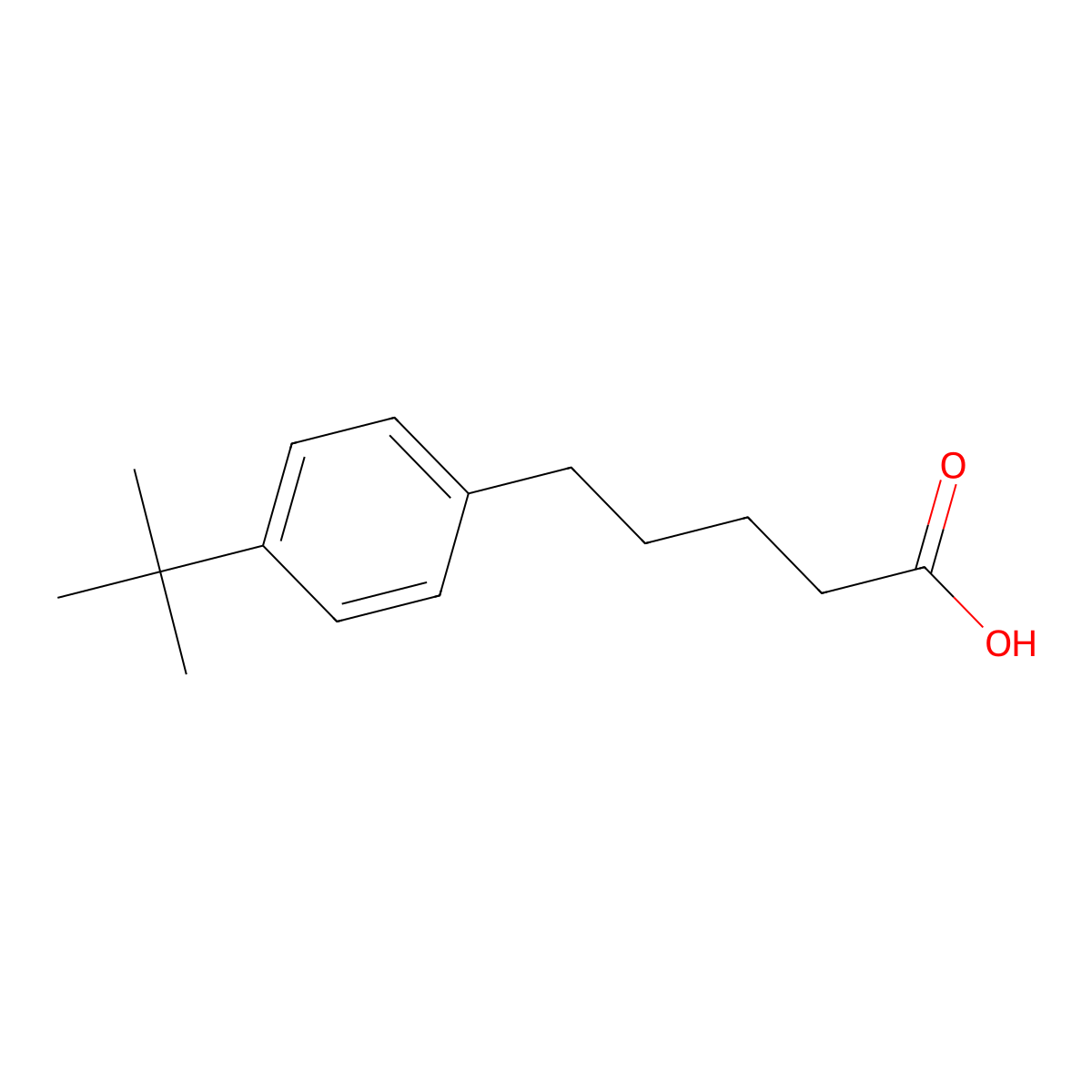 5-(4-Tert-butylphenyl)pentanoic acid molecular structure, CAS 101100-63-4