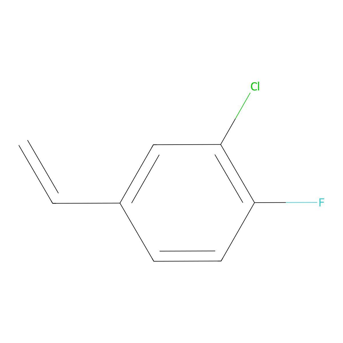 2-Chloro-4-ethenyl-1-fluorobenzene molecular structure, CAS 1011029-41-6