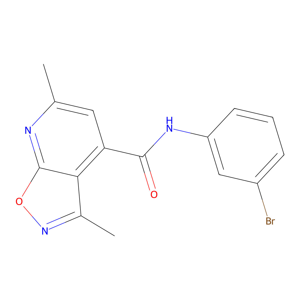 N-(3-bromophenyl)-3,6-dimethyl[1,2]oxazolo[5,4-b]pyridine-4-carboxamide molecular structure, CAS 1011042-12-8