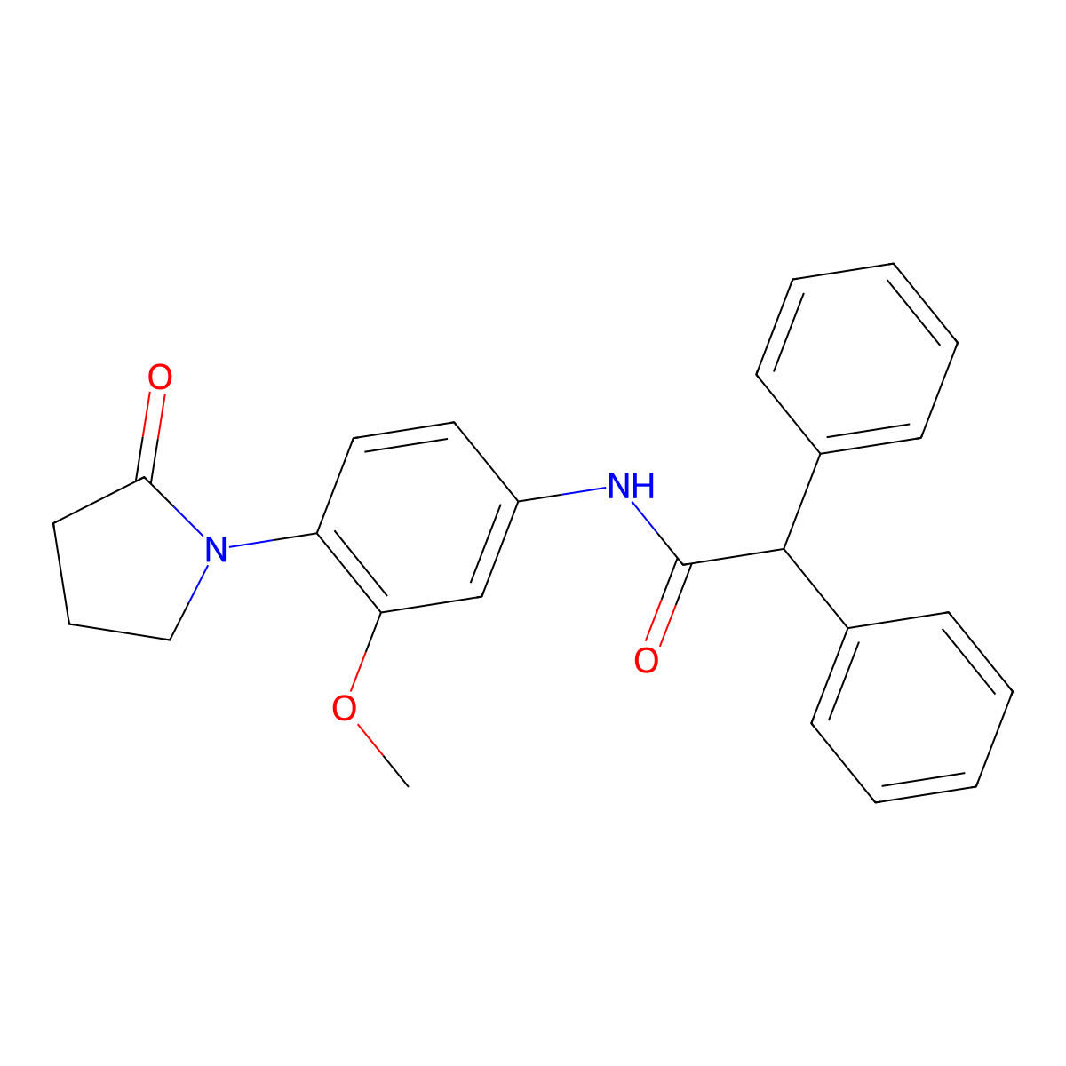 N-[3-methoxy-4-(2-oxopyrrolidin-1-yl)phenyl]-2,2-diphenylacetamide molecular structure, CAS 1011052-59-7