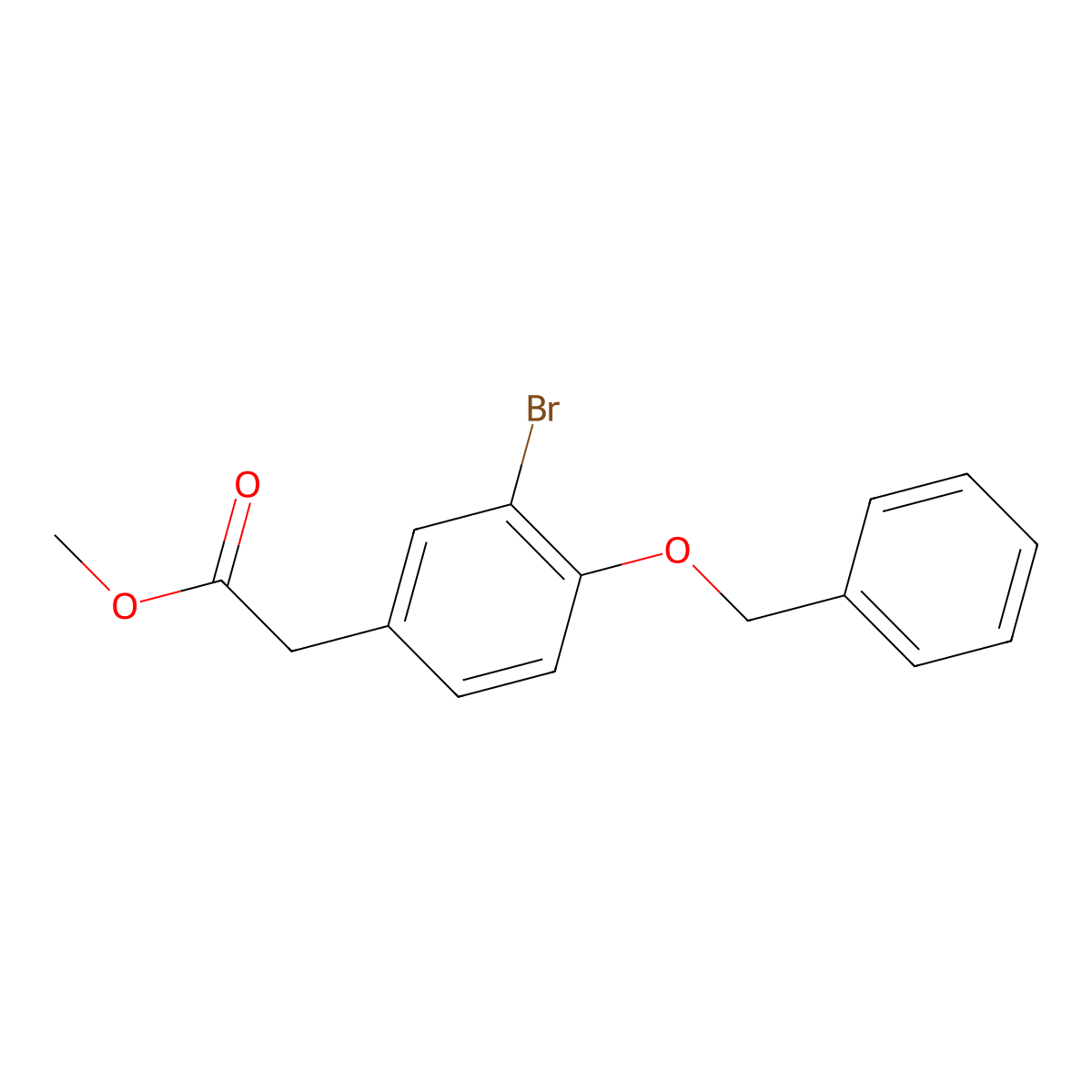 Methyl 2-(4-(benzyloxy)-3-bromophenyl)acetate molecular structure, CAS 101111-25-5
