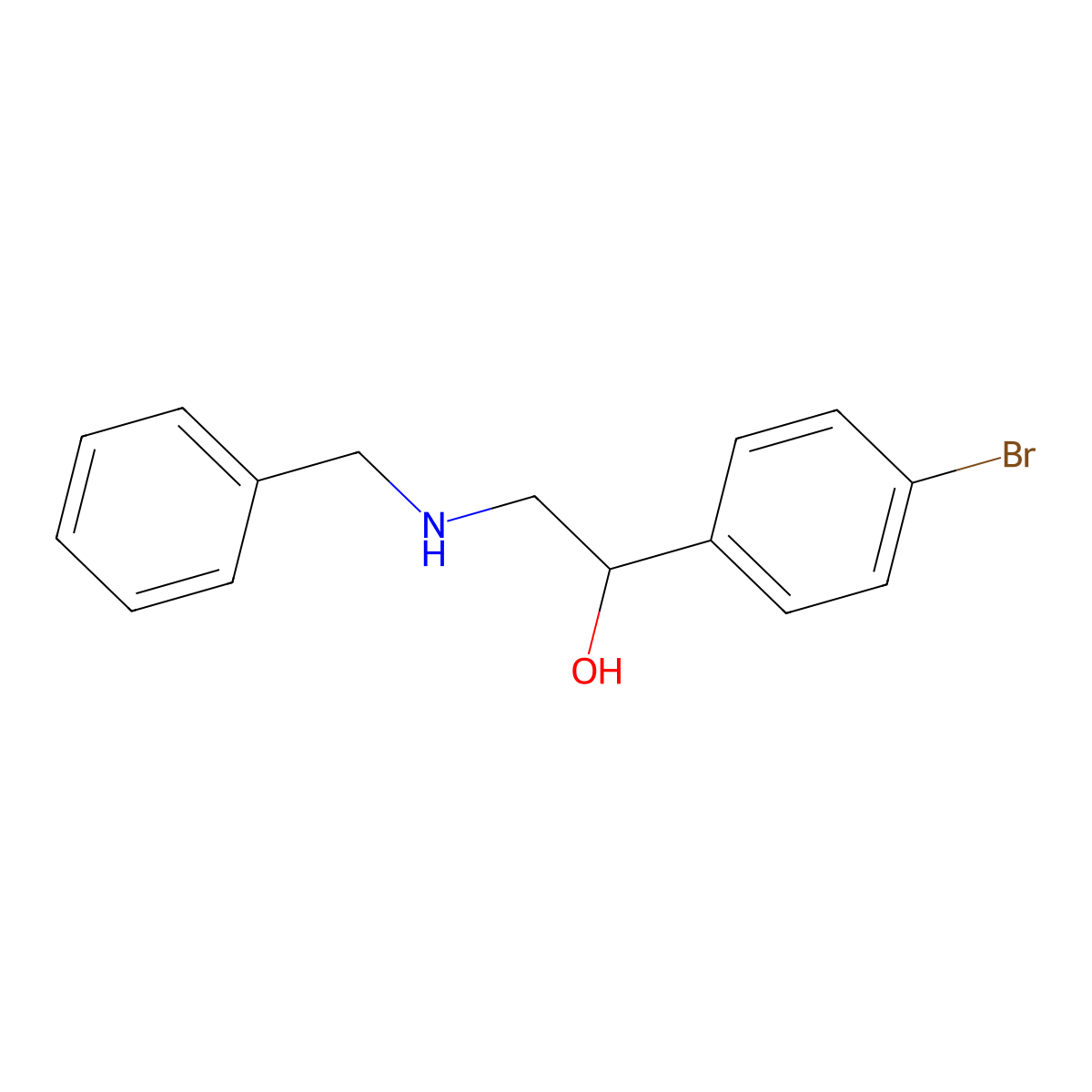 2-Benzylamino-1-(4-bromo-phenyl)-ethanol molecular structure, CAS 101111-44-8