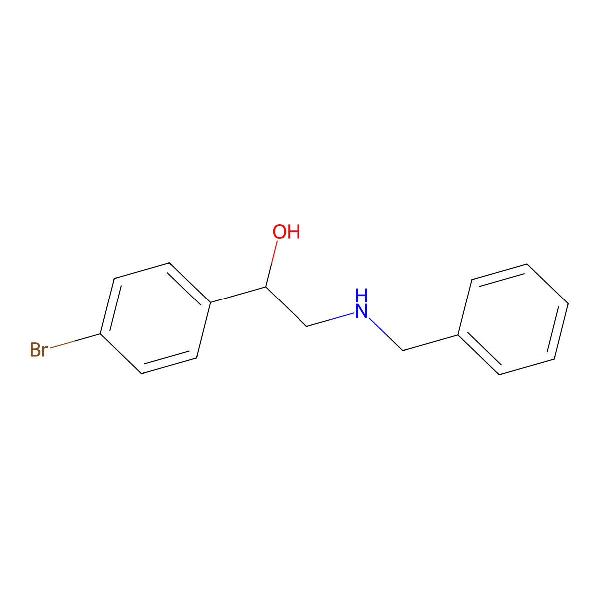 2-Benzylamino-1-(4-bromo-phenyl)-ethanol molecular structure, CAS 101111-44-8
