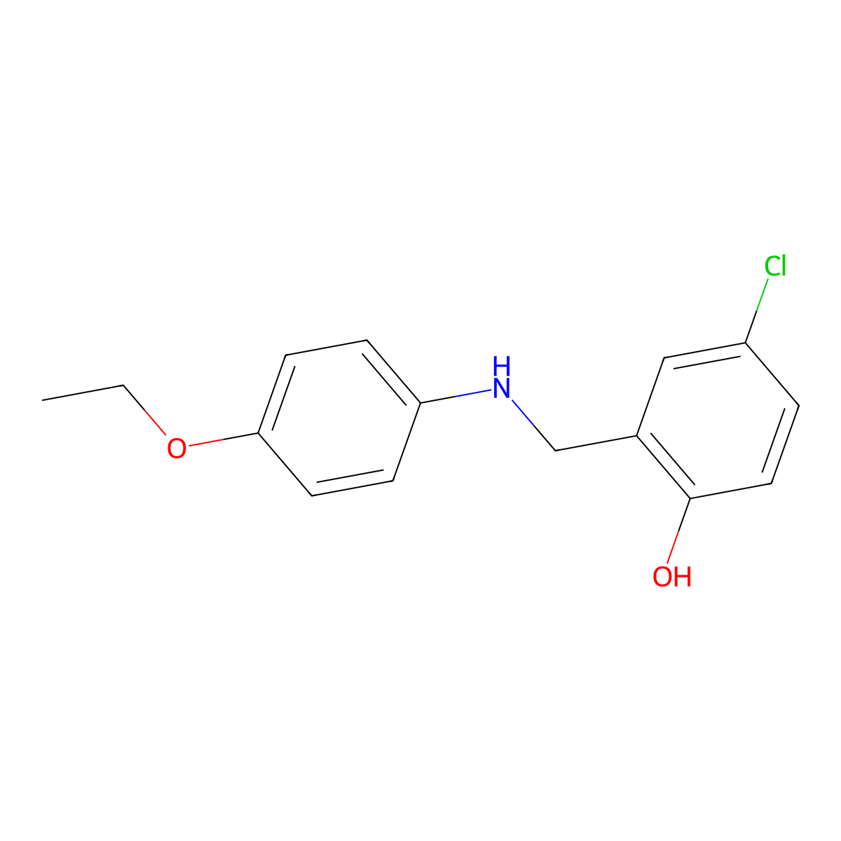 4-Chloro-2-{[(4-ethoxyphenyl)amino]methyl}phenol molecular structure, CAS 101111-63-1