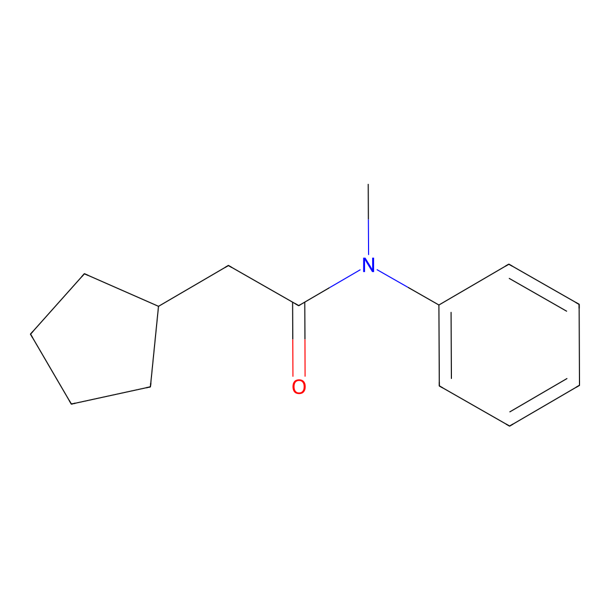 2-cyclopentyl-N-methyl-N-phenylacetamide molecular structure, CAS 101113-78-4