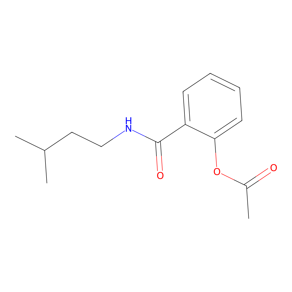 2-[(3-Methylbutyl)carbamoyl]phenyl acetate molecular structure, CAS 101115-36-0