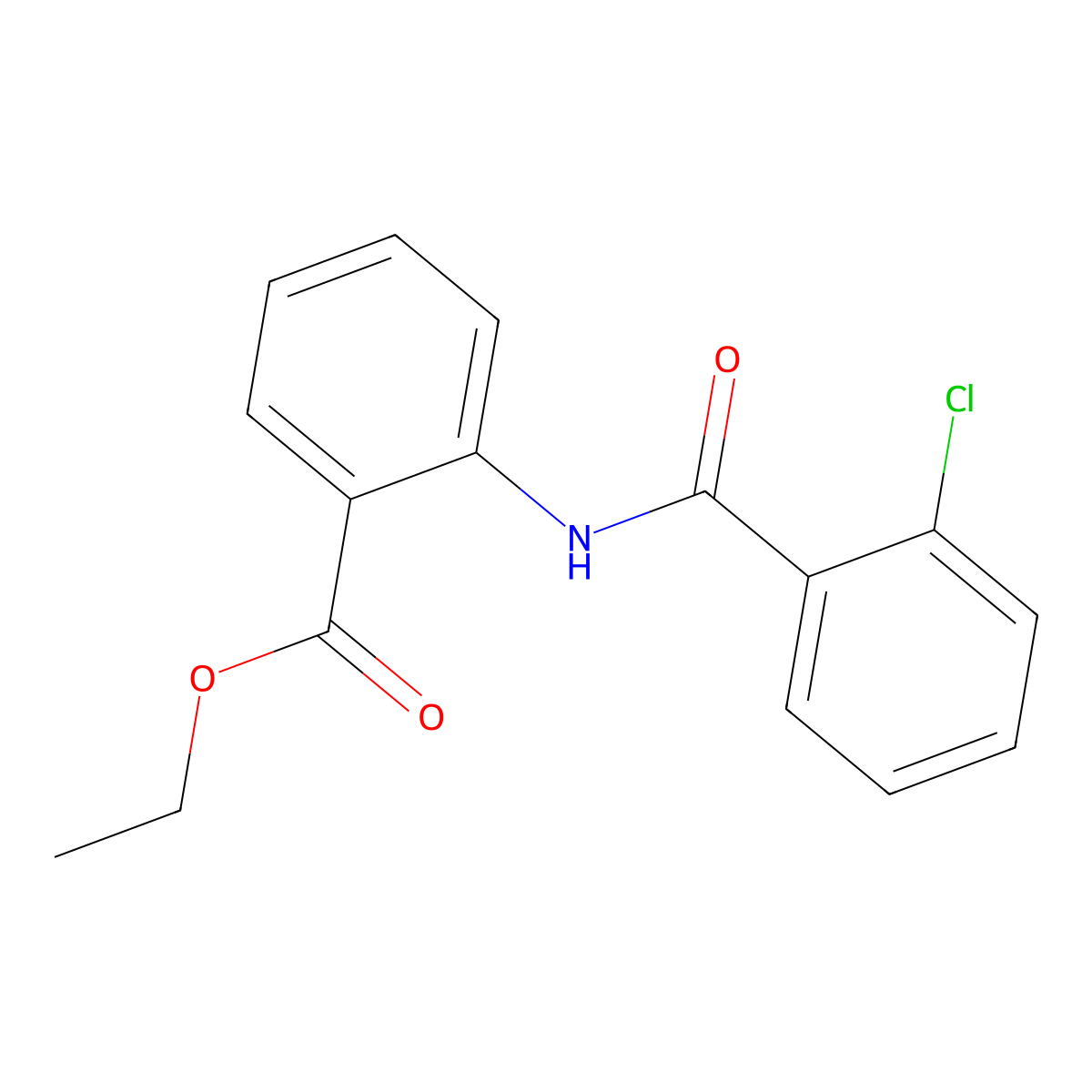 Ethyl 2-[(2-chlorobenzoyl)amino]benzoate molecular structure, CAS 101118-94-9
