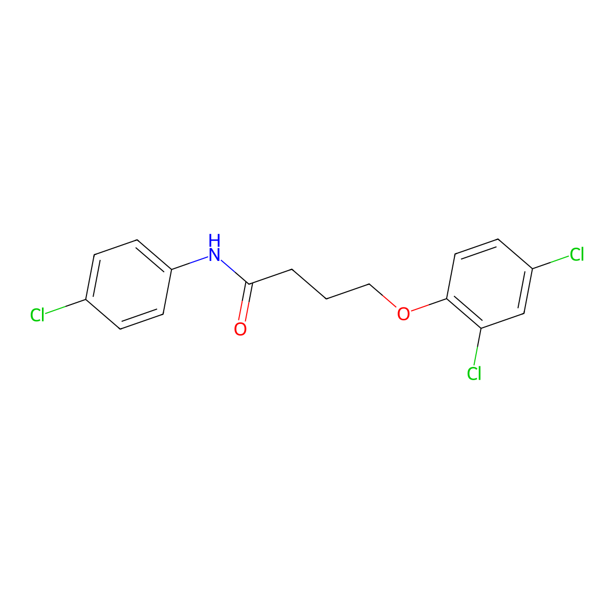 N-(4-chlorophenyl)-4-(2,4-dichlorophenoxy)butanamide molecular structure, CAS 101119-43-1