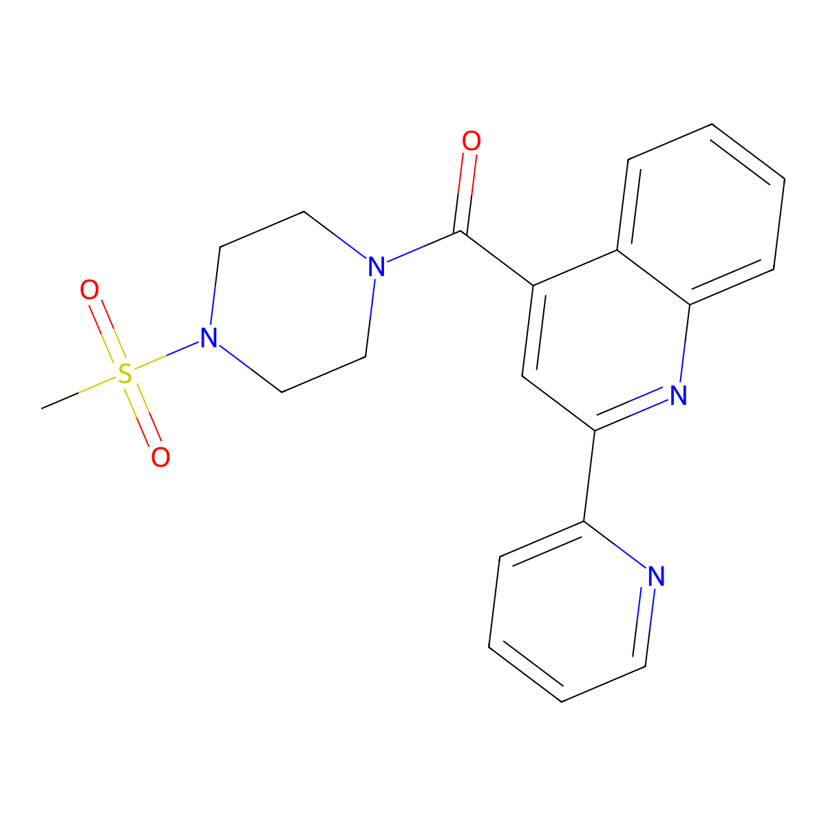 [4-(Methylsulfonyl)piperazino][2-(2-pyridyl)-4-quinolyl]methanone molecular structure, CAS 1011229-22-3