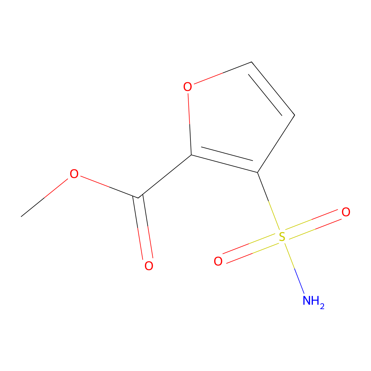 Methyl 3-sulfamoylfuran-2-carboxylate molecular structure, CAS 1011239-82-9