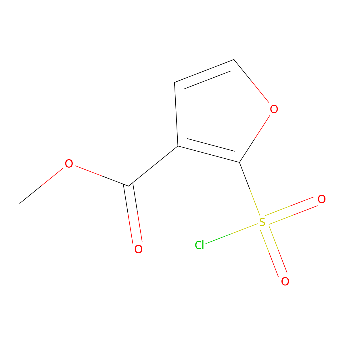 Methyl 2-(chlorosulfonyl)furan-3-carboxylate molecular structure, CAS 1011241-51-2
