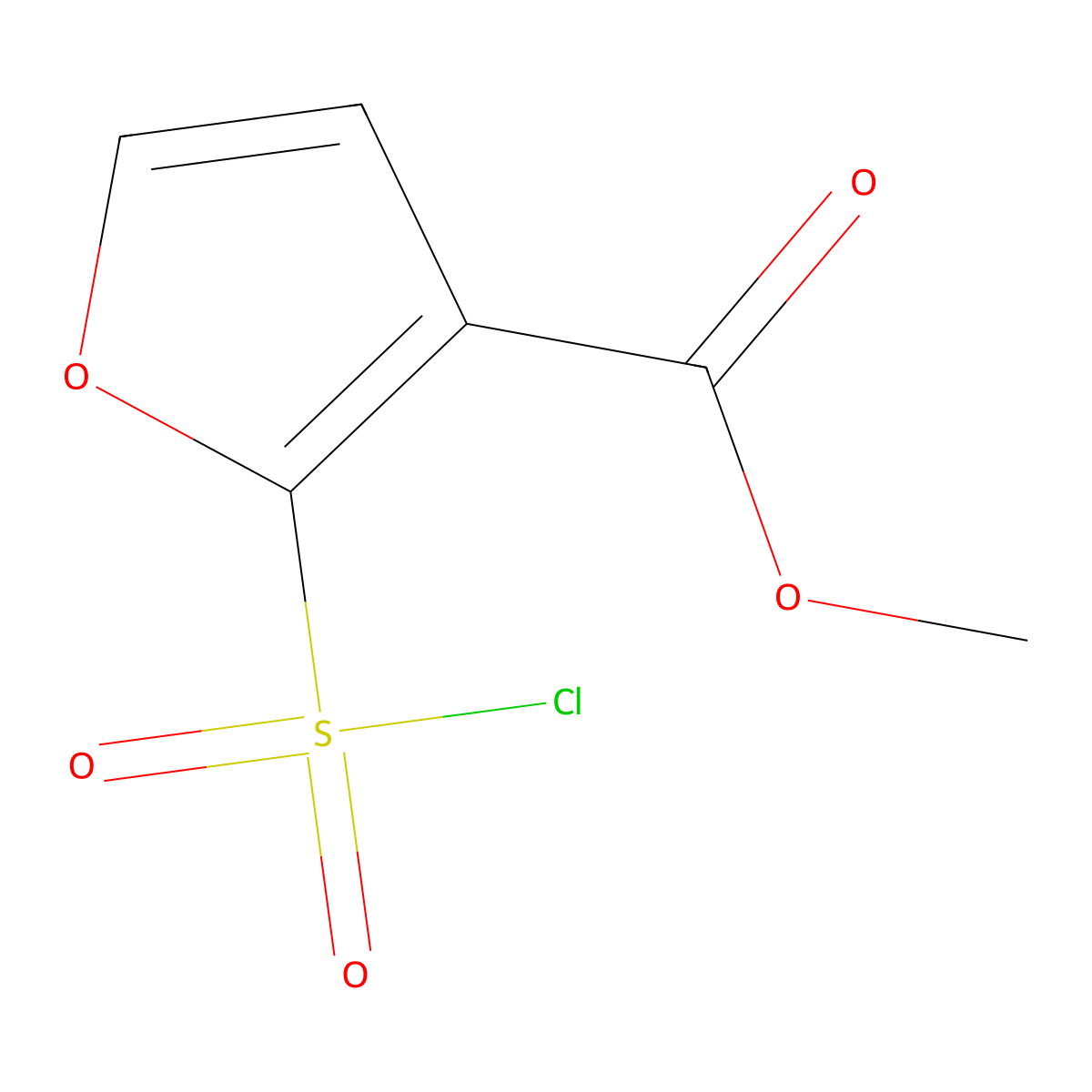 Methyl 2-(chlorosulfonyl)furan-3-carboxylate molecular structure, CAS 1011241-51-2