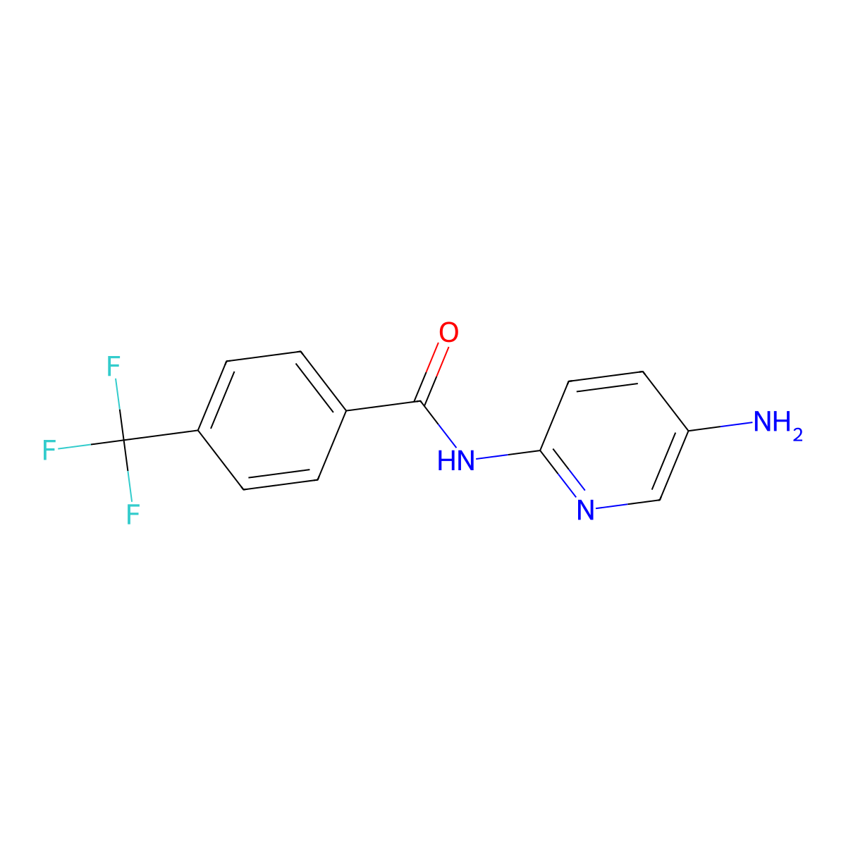N-(5-amino-2-pyridinyl)-4-trifluoromethylbenzamide molecular structure, CAS 1011244-68-0