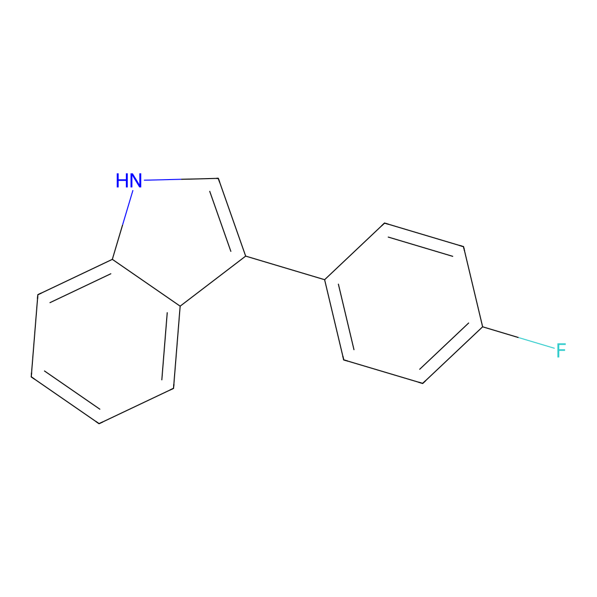 3-(4-Fluorophenyl)-1H-indole molecular structure, CAS 101125-32-0