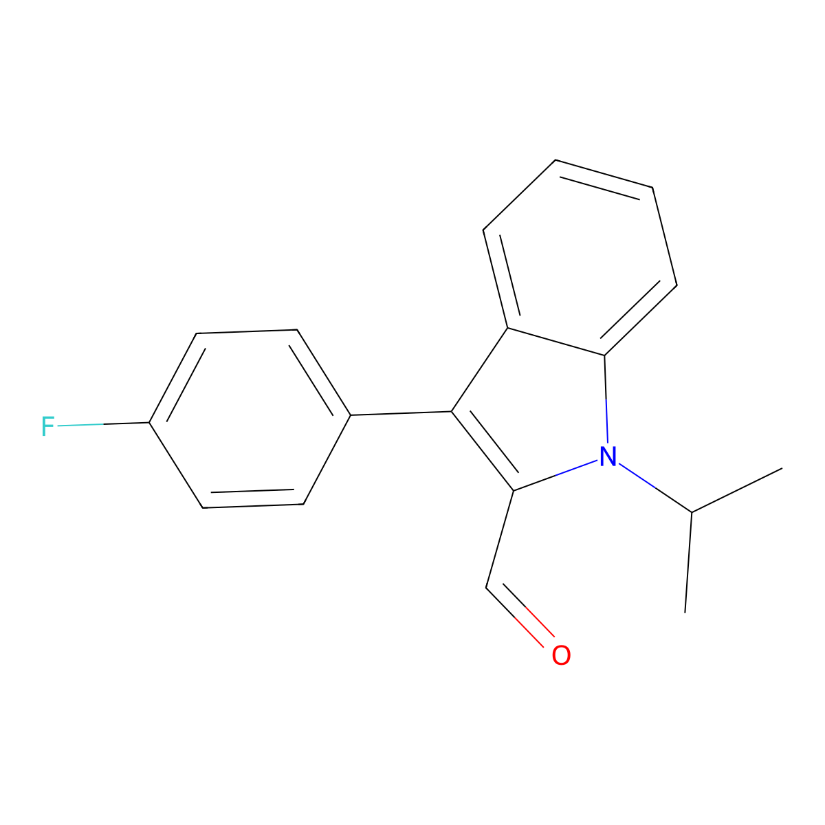 3-(4-Fluorophenyl)-1-(1-methylethyl)-1H-indole-2-carbaldehyde molecular structure, CAS 101125-34-2